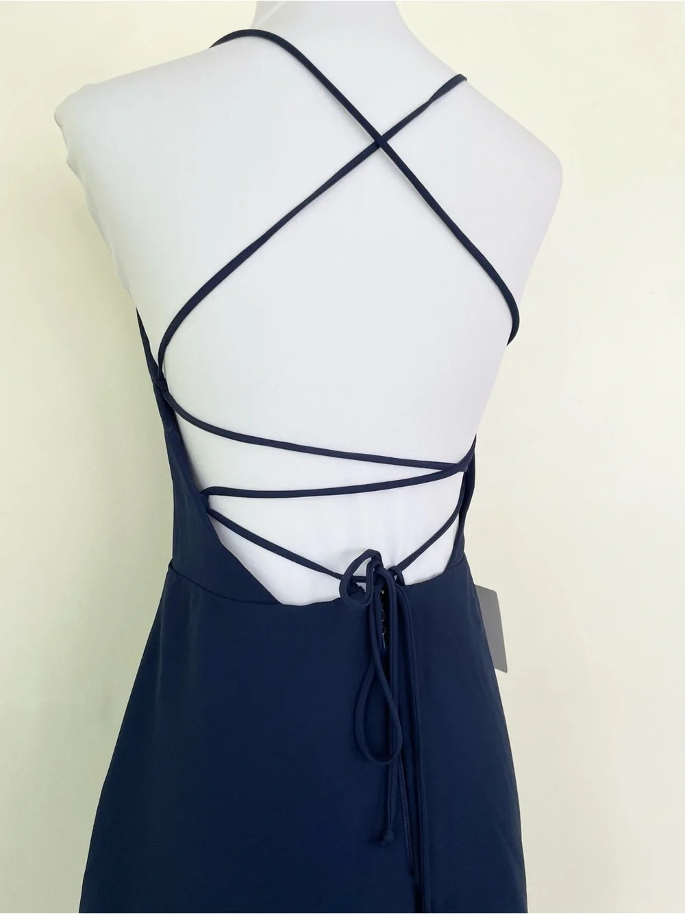 NWT Show Me Your Mumu Calypso Ruffle Tiered Dress M Medium Navy Blue Open Back